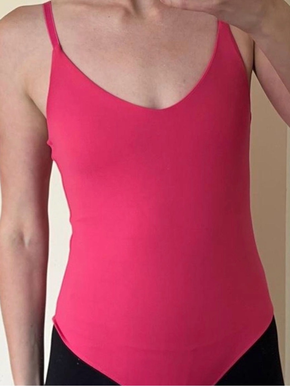 Zara Hot Pink Spaghetti Strap Bodysuit